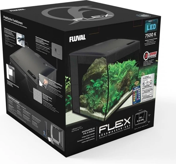 FLUVAL FLEX AQUARIUM ZOETWATERKIT 57L - 41x39x39cm Zwart 4 FLUVAL FLEX AQUARIUM ZOETWATERKIT 57L - 41x39x39cm Zwart - Afbeelding 4
