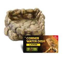 EX CORNER WATER DISH L - 19x21x6cm Bruin