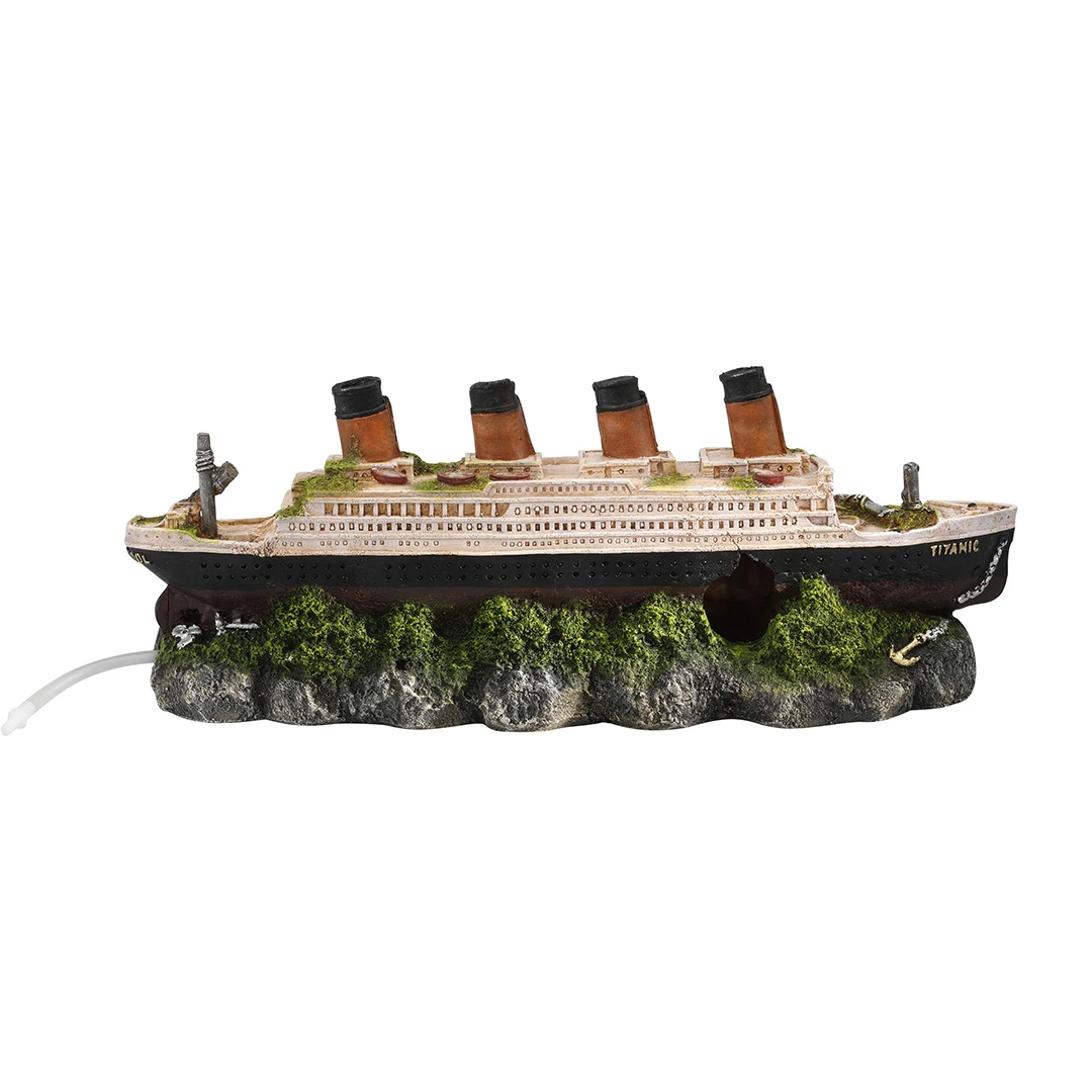 SCHEEPSWRAK TITANIC MET LUCHTSTEEN 39x11x17CM 1 SCHEEPSWRAK TITANIC MET LUCHTSTEEN 39x11x17CM