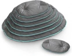 OVELLY PERLA BED WITH MINTPIPING 55x40x7CM Grijs