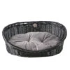 RUSTIC RATTAN MET KUSSEN M - 58x44x19cm Zwart/antraciet