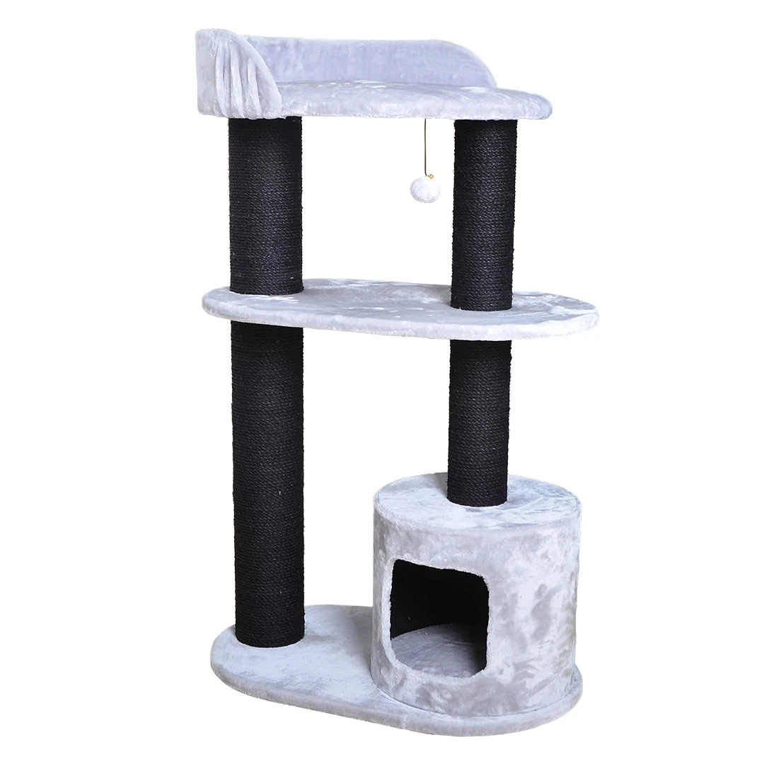 Krabpaal Bedford 127 78x48x127cm Lichtgrijs 1 Krabpaal Bedford 127 78x48x127cm Lichtgrijs