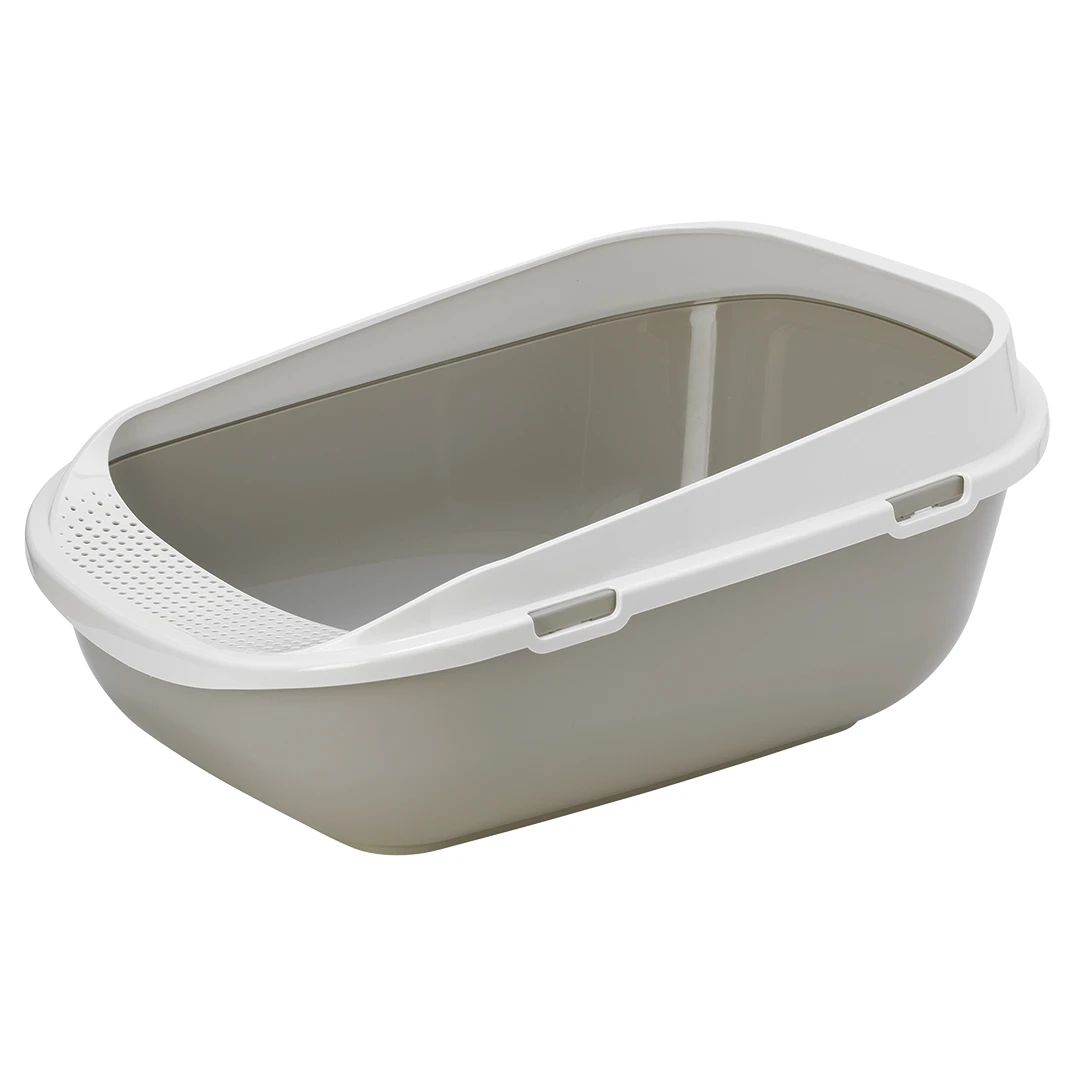 Open Kattentoilet Mega Step 66x48x29cm Grijs 1 Open Kattentoilet Mega Step 66x48x29cm Grijs