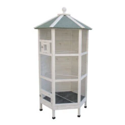 WOODLAND VOLIÈRE HEXAGON COTTAGE 100x86x185cm