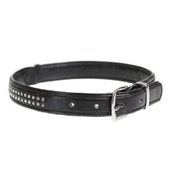 CRYSTAL CHIC KUNSTLEER HALSBAND 39-47cm/24mm Zwart