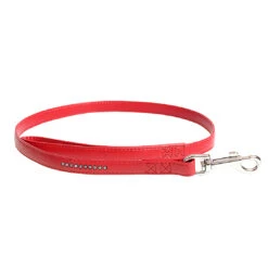 CRYSTAL CHIC KUNSTLEER LEIBAND 100cm/16mm Rood
