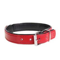 CHIC KUNSTLEER HALSBAND 35-42cm/19mm Rood