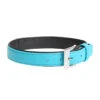 Popular Leder Halsband Blauw XL 38-46cm/24mm