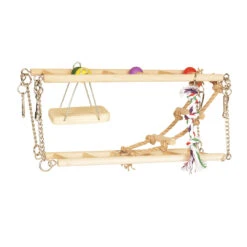 Houten Hangbrug Met Schommel 27x16x10CM