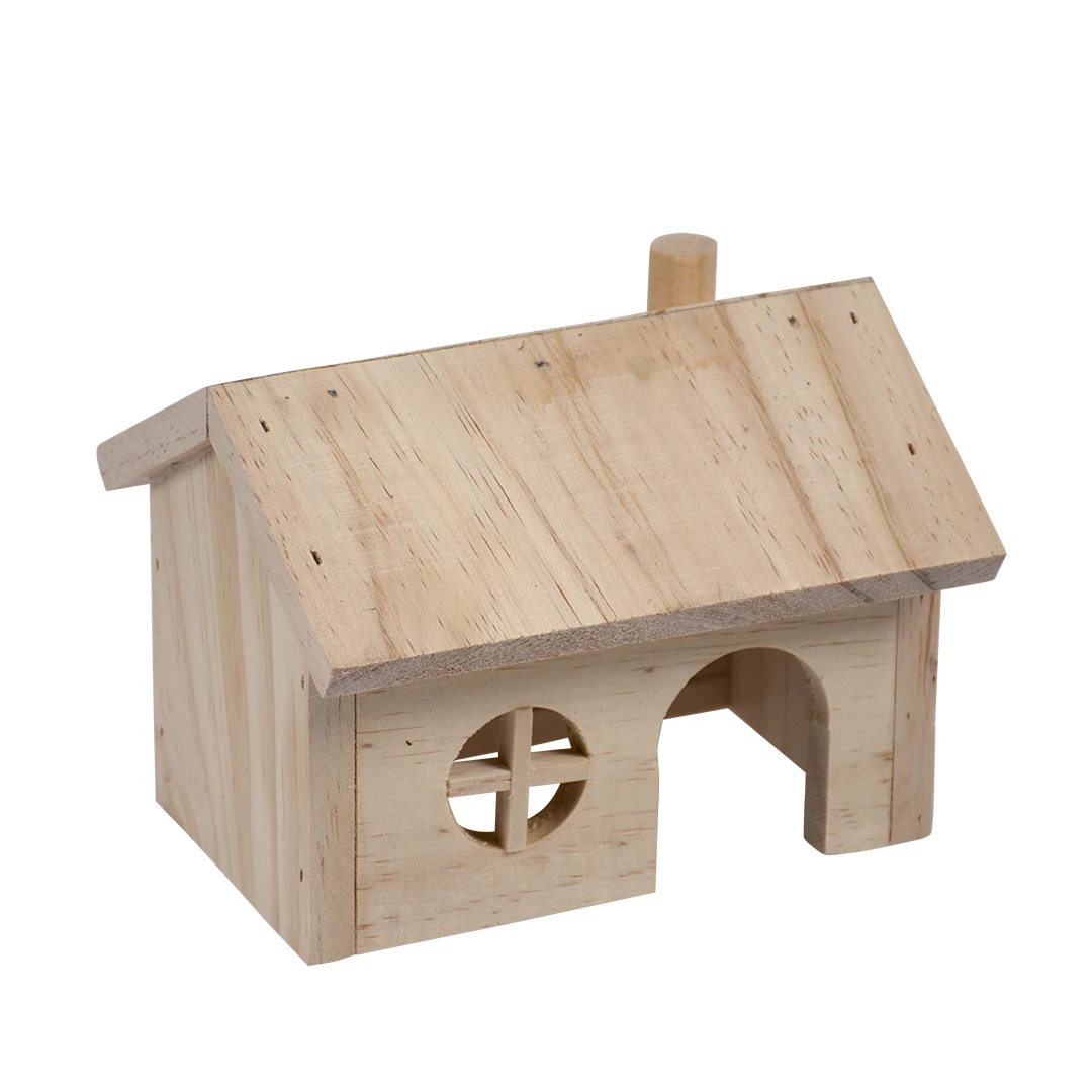 KNAAGDIEREN HOUTEN LODGE PUNTDAK 15x11x12CM 1 KNAAGDIEREN HOUTEN LODGE PUNTDAK 15x11x12CM