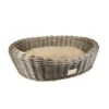 Provence Rieten Mand Ovaal & Kussen 90x71x23cm