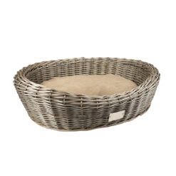 Provence Rieten Mand Ovaal & Kussen 90x71x23cm