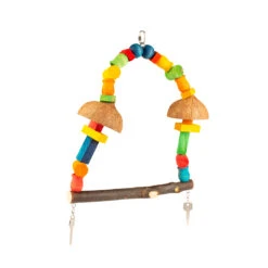 Birdtoy Kleurrijke Schommel Met Blokjes 12x45x45cm Gemengde Kleuren