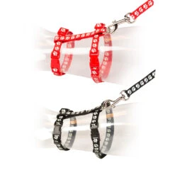 KAT WANDELSET POOTJES 20-35cm / 10mm - 125cm Zwart/rood