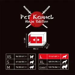 DRAADKOOI NINJA EDITION MET SCHUIFDEUR 91x61x69 Cm Zwart -Hond | Kat Winkel 5414365326296 drw webl1 1