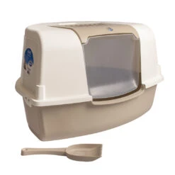 Kattentoilet Ariel Hoek Met Filter En Schepje 58x47x38cm Mocaccino