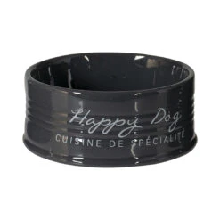 Eetkom Stone Happy Dog 1000ml - Ø18,5 Antraciet