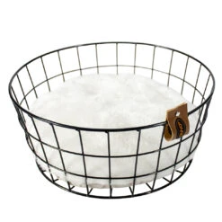 Caviar Metalen Mand Rond 35x35x15cm Zwart