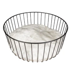 Caviar Metalen Mand Rond 35x35x17cm Zwart