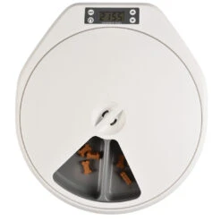 Automatische Eetkom - 5 Maaltijden 5x240ml - 33x36x6cm Wit/grijs -Hond | Kat Winkel 5414365365783 dt1 webl1