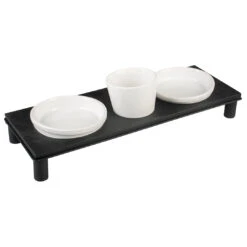 Dinner Set Stone UP Buffet Triangle 200ml - 41,8x21,8cm Wit/zwart