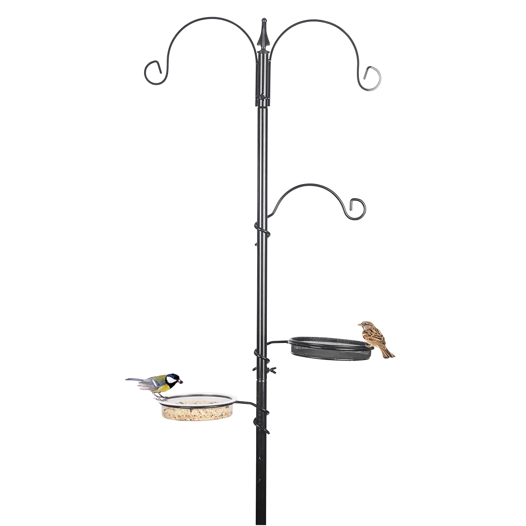 Voederstation Voor Tuinvogels 50x2x189cm Zwart 1 Voederstation Voor Tuinvogels 50x2x189cm Zwart