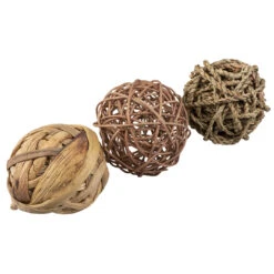 Trio Natuurlijke Speelballen 3st - 10cm Gemengde Kleuren