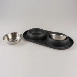 Dinner Set Anti-mors Rubber 2x420ml - Ø14,3cm Zwart