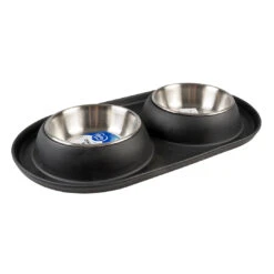 Dinner Set Anti-mors Rubber 2x420ml - Ø14,3cm Zwart -Hond | Kat Winkel 5414365414757 pck webl1