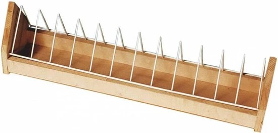 EETBAK IN HOUT MET KANTELROOSTER 14x80x17cm 1 EETBAK IN HOUT MET KANTELROOSTER 14x80x17cm