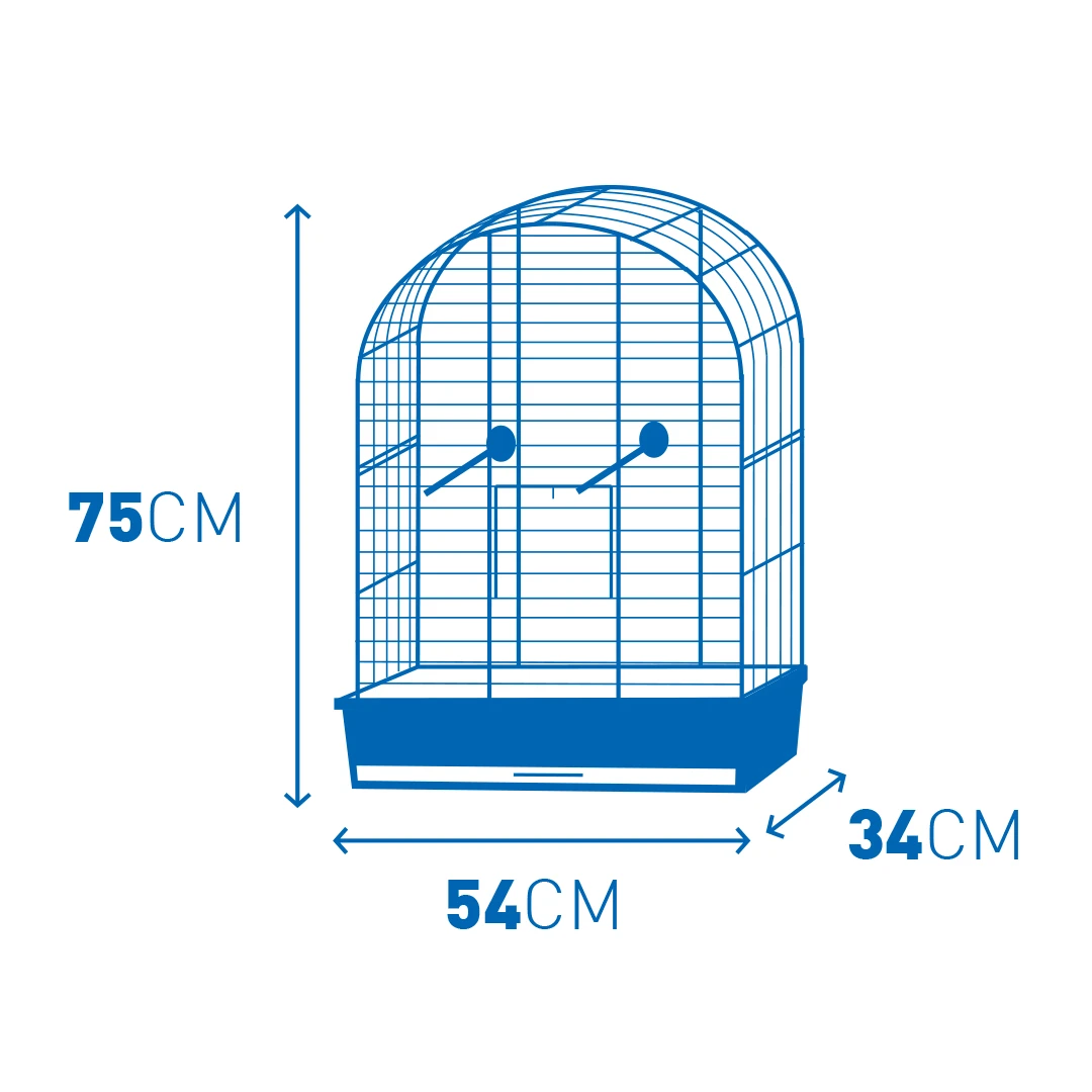 Kooi Eliza Wit/wit 54x34x75cm 2 Kooi Eliza Wit/wit 54x34x75cm - Afbeelding 2
