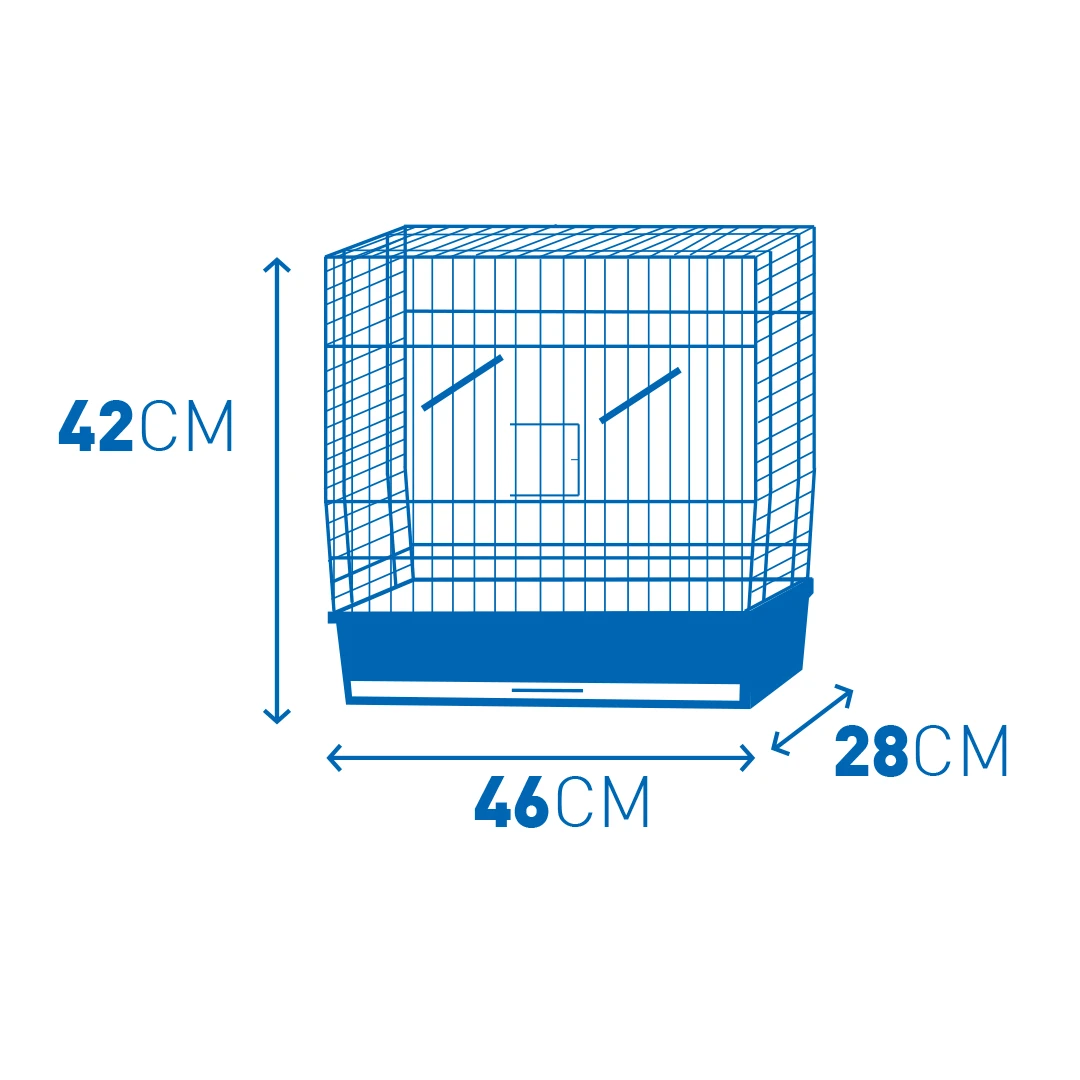 Kooi Natalia 2 Blauw/wit 46x28x42cm 2 Kooi Natalia 2 Blauw/wit 46x28x42cm - Afbeelding 2