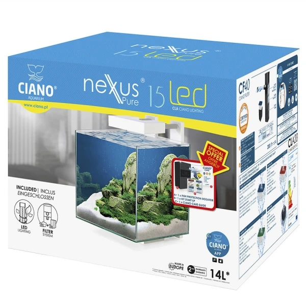 Ciano AQUARIUM NEXUS PURE 15 LED 25x25x31,5cm 2 Ciano AQUARIUM NEXUS PURE 15 LED 25x25x31,5cm - Afbeelding 2